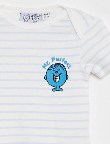 Body 'Mr. Men & Little Miss' 'Mr. Happy' de manga corta con cuello americano