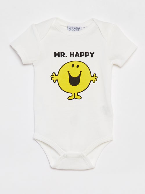 Body 'Mr. Men & Little Miss' 'Mr. Happy' de manga corta con cuello americano - Kiabi