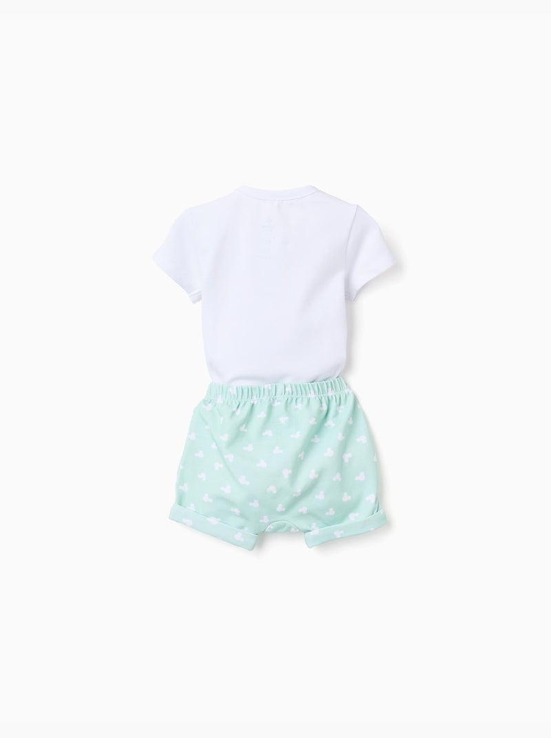 Body + pantalón corto con estampado de Mickey Blanco - Kiabi