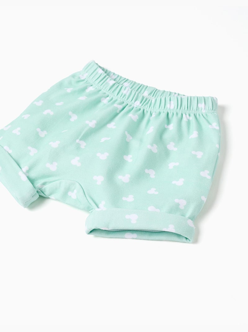Body + pantalón corto con estampado de Mickey Blanco - Kiabi