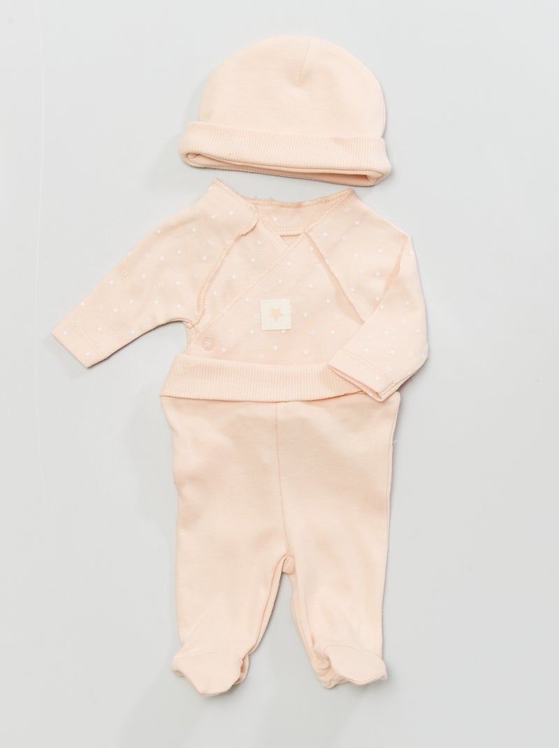 Body + pantalón + gorro - 3 piezas ROSA - Kiabi