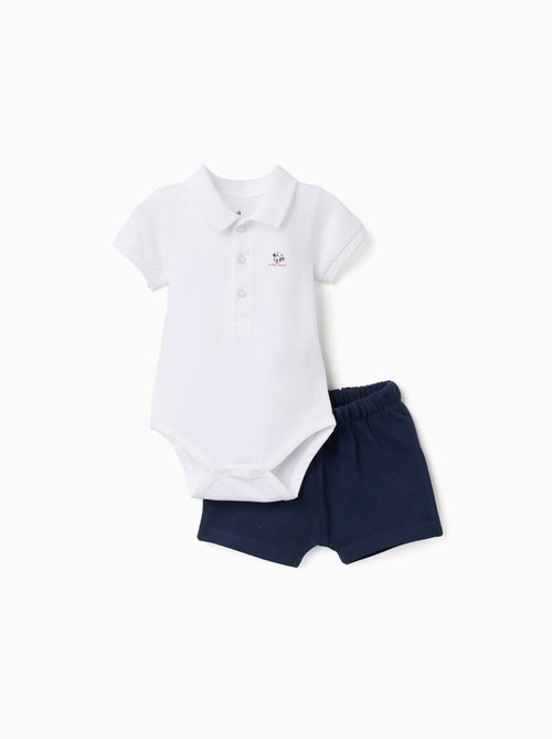 Body-polo con estampado de Mickey + pantalón corto - Kiabi