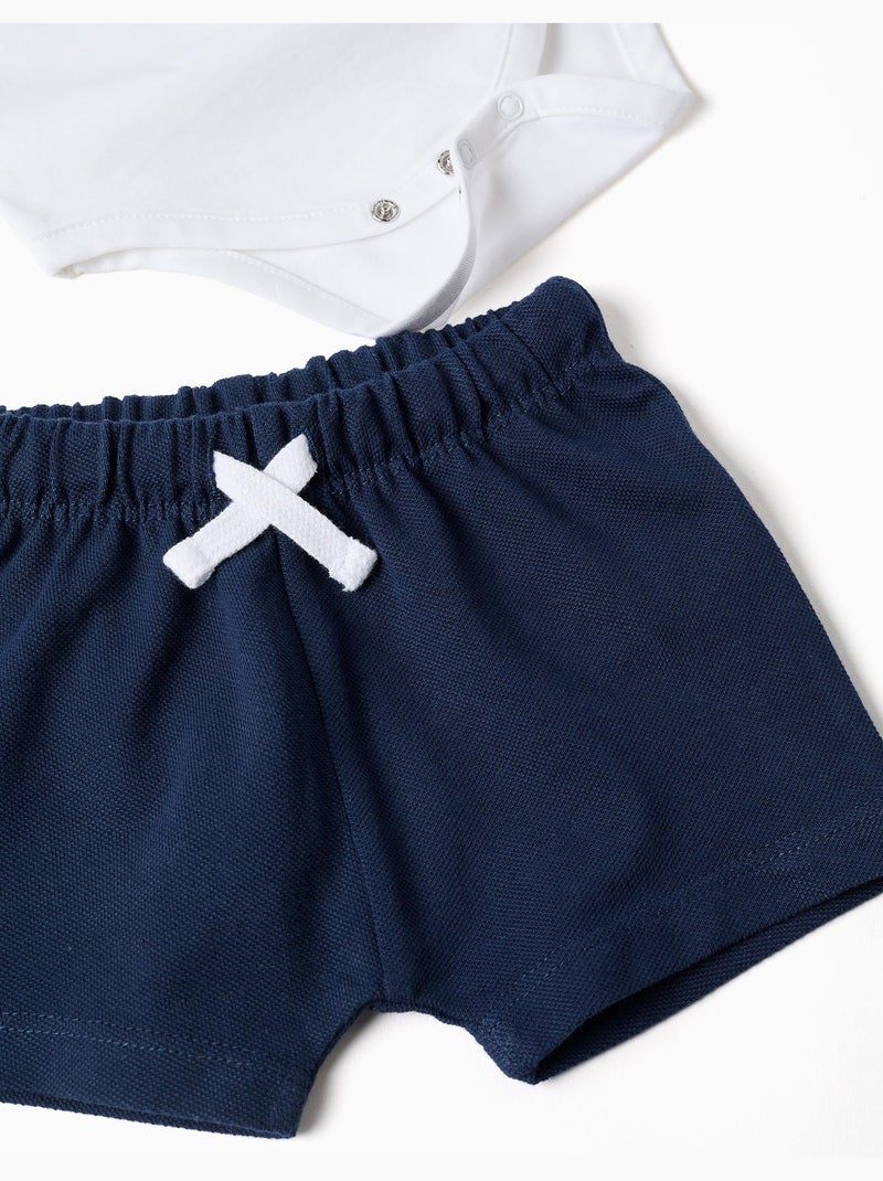 Body-polo con estampado de Mickey + pantalón corto Azul oscuro - Kiabi