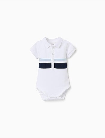 Body polo de algodón a rayas