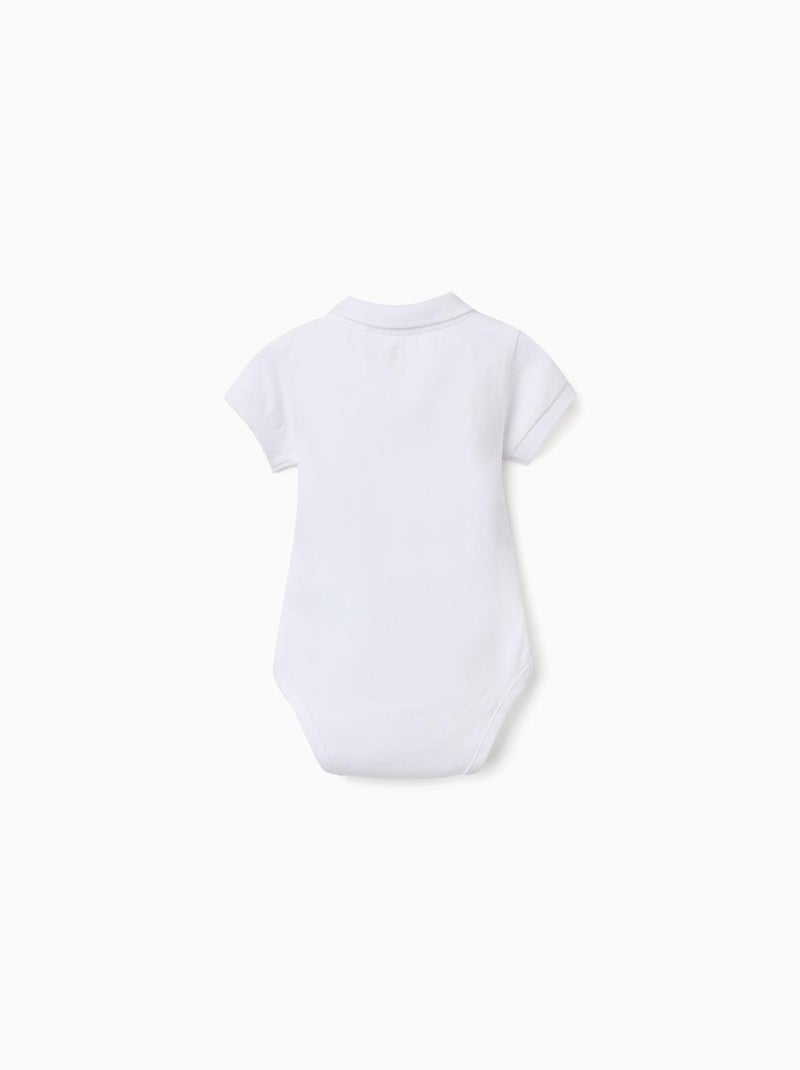 Body polo de algodón a rayas Blanco - Kiabi