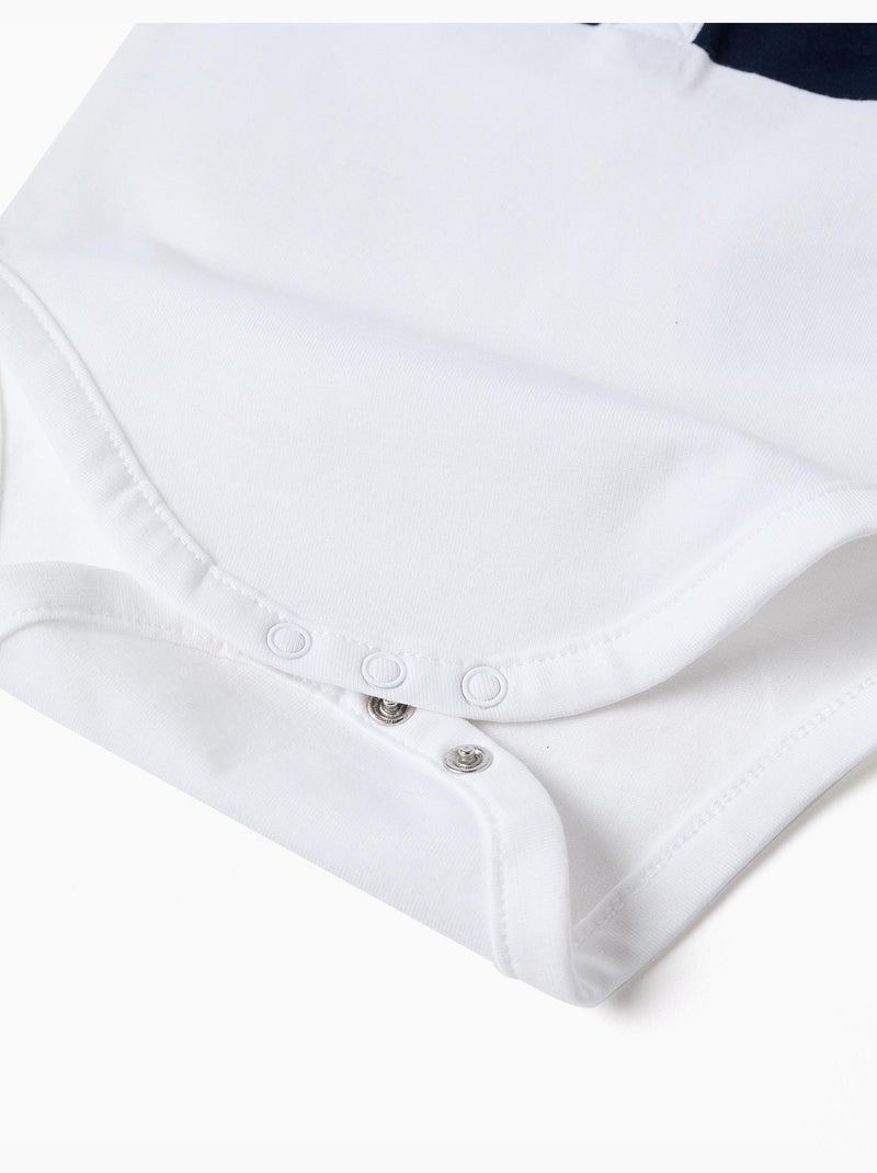 Body polo de algodón a rayas Blanco - Kiabi
