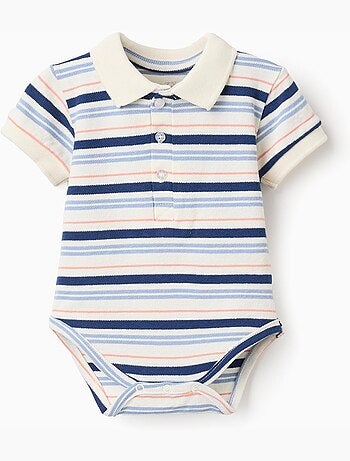 Body-polo de algodón a rayas