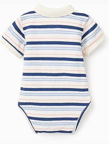 Body-polo de algodón a rayas