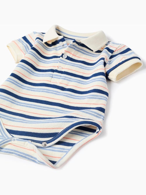 Body-polo de algodón a rayas - Kiabi