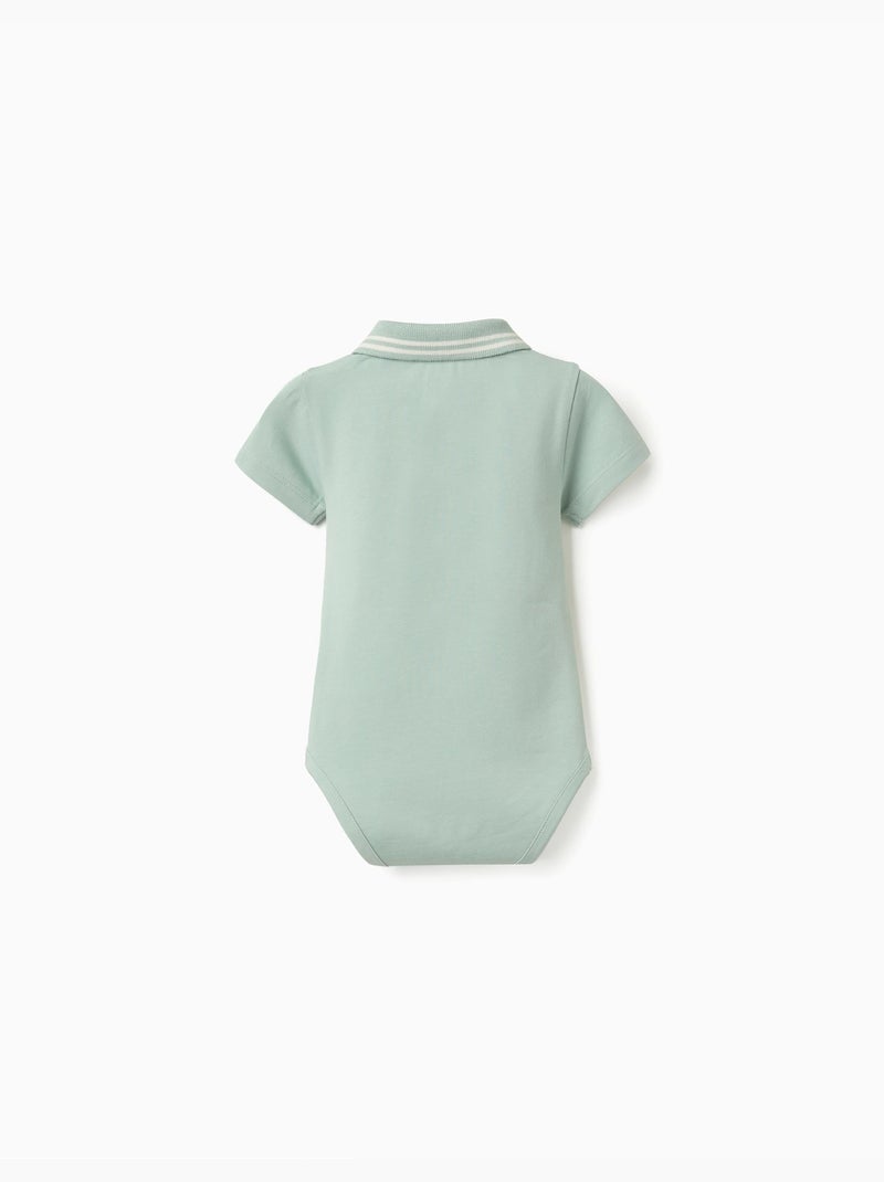 Body polo de algodón a rayas Verde claro - Kiabi