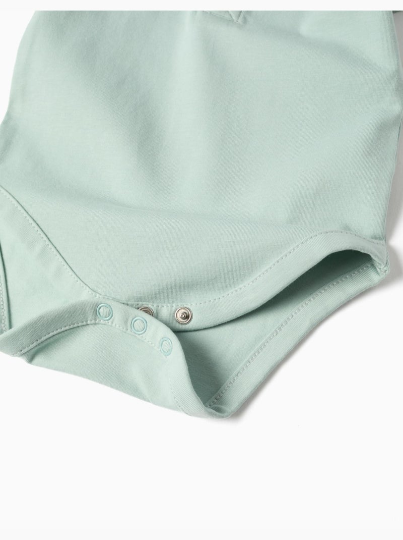 Body polo de algodón a rayas Verde claro - Kiabi