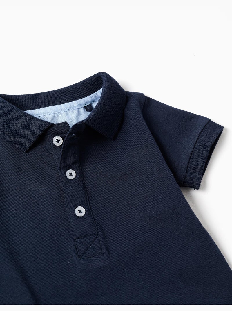 Body polo de manga corta de algodón Azul oscuro - Kiabi