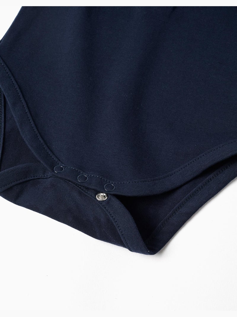 Body polo de manga corta de algodón Azul oscuro - Kiabi