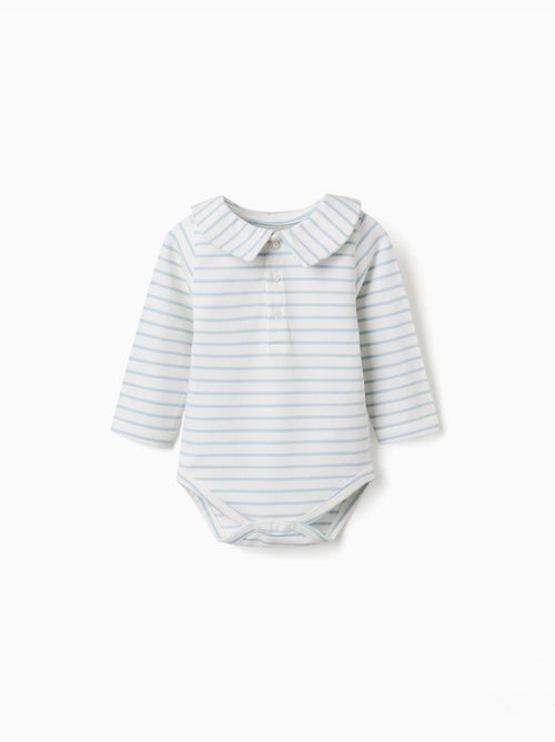 Body polo de manga larga a rayas - Kiabi