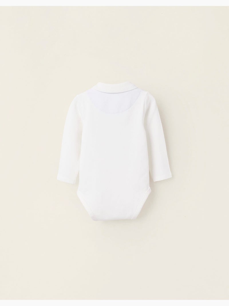 Body-polo de manga larga Blanco - Kiabi