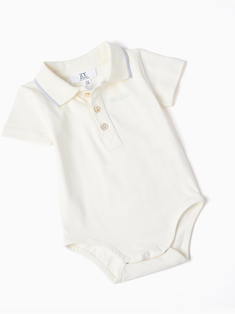 Body-polo + pantalón corto a rayas B&S Blanco - Kiabi