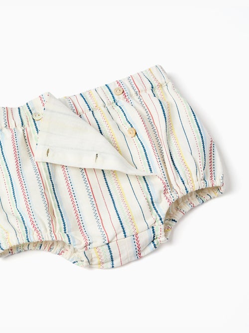 Body-polo + pantalón corto a rayas B&S - Kiabi