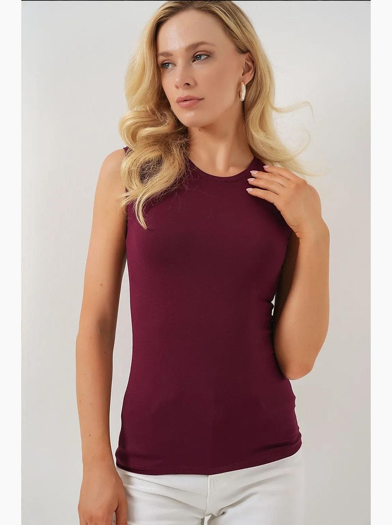 Body sin mangas bdart Rojo burdeos - Kiabi