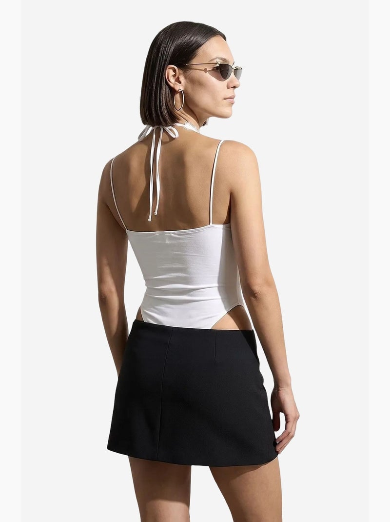 Body sin mangas con recortes bordados dilvin Blanco - Kiabi