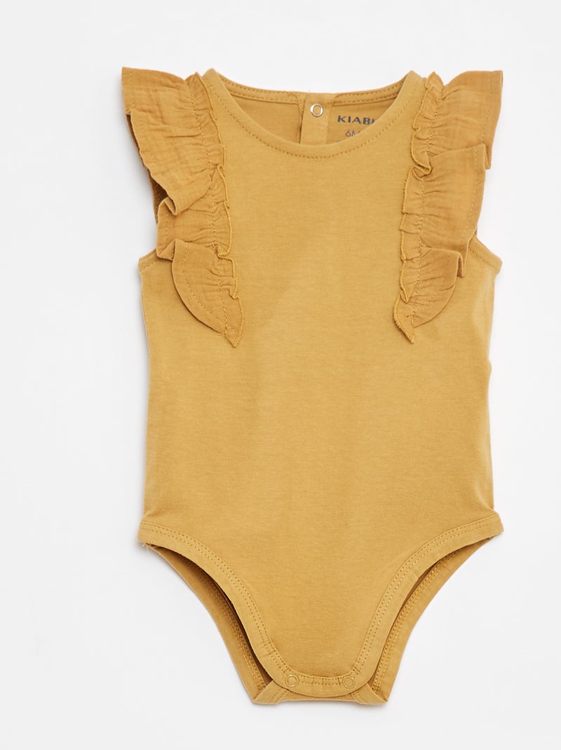 Body sin mangas con volantes Amarillo - Kiabi