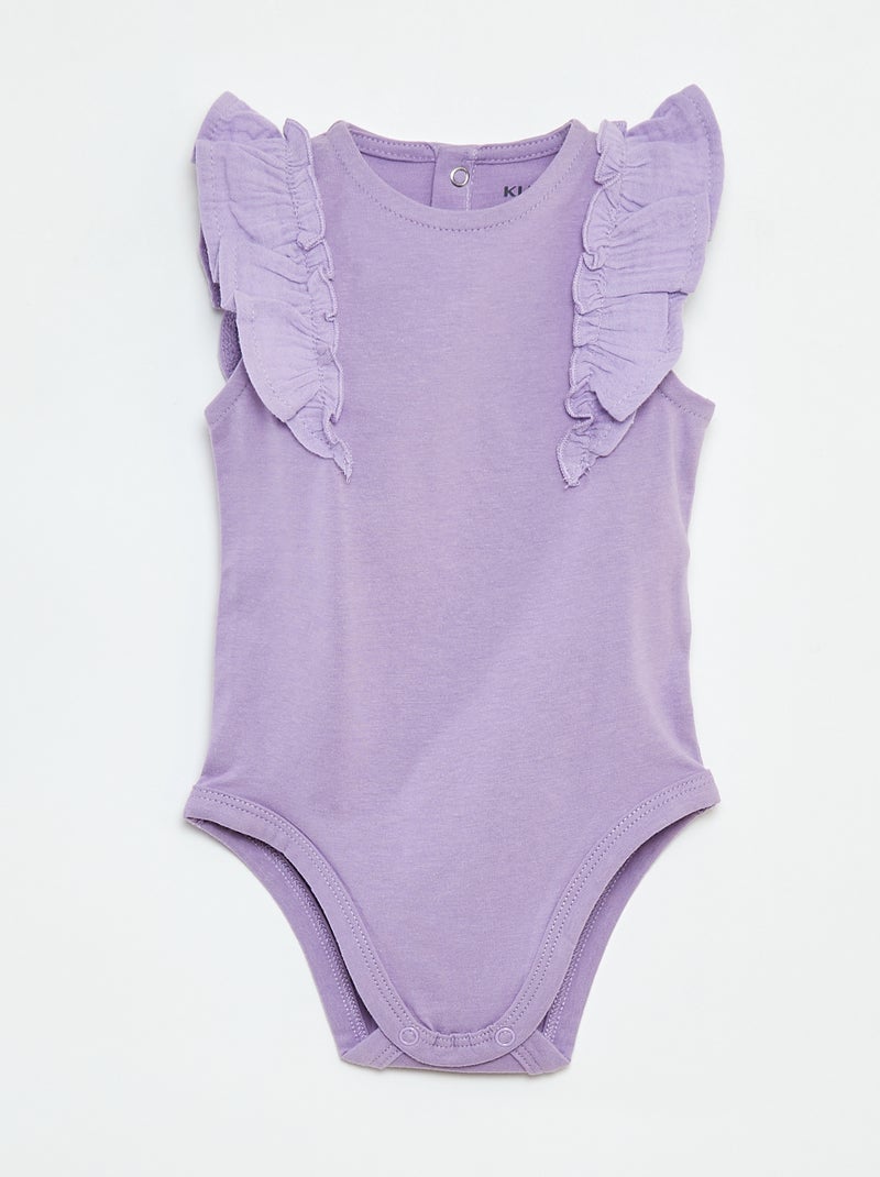 Body sin mangas con volantes Purpura - Kiabi