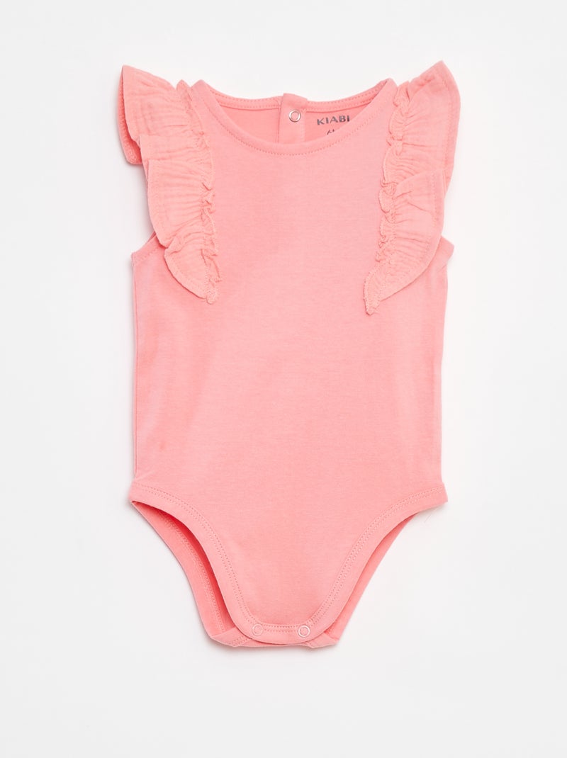 Body sin mangas con volantes Rosa - Kiabi