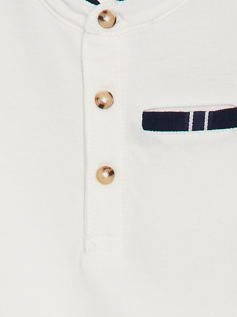 Body tipo polo de manga corta BLANCO - Kiabi