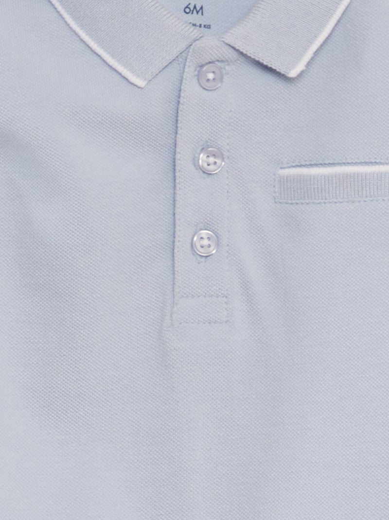 Body tipo polo de manga larga AZUL - Kiabi