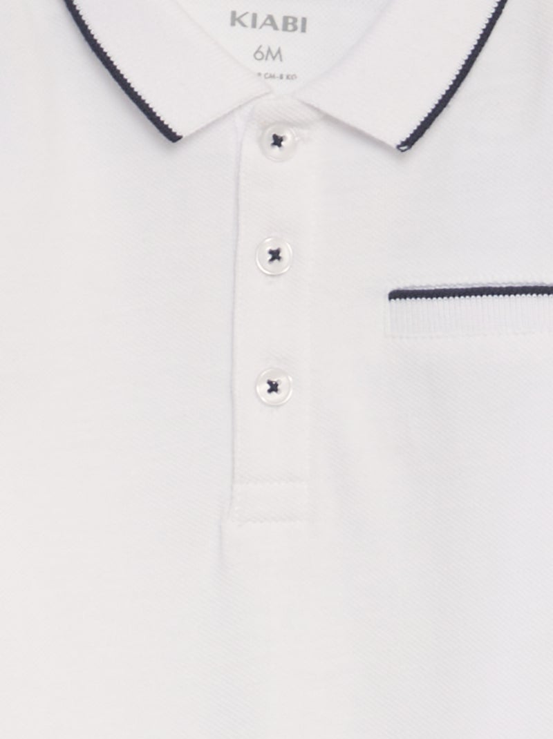 Body tipo polo de manga larga BLANCO - Kiabi