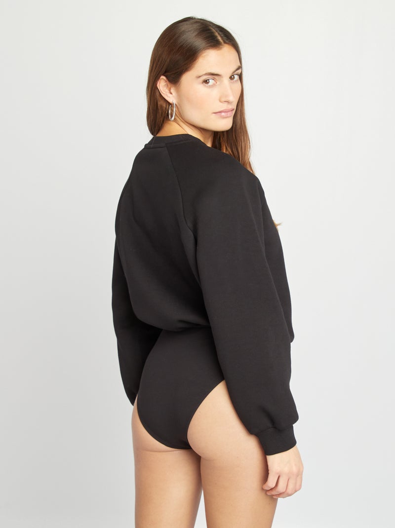 Body tipo sudadera de chándal negro - Kiabi