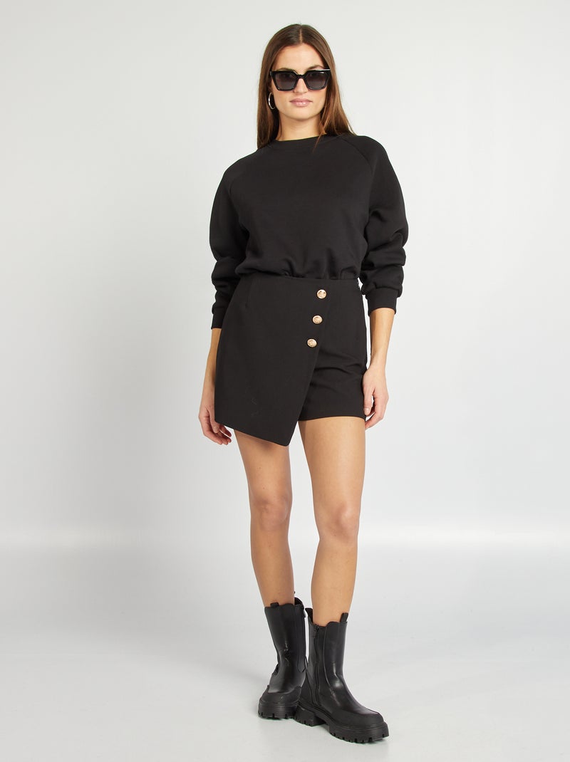 Body tipo sudadera de chándal negro - Kiabi
