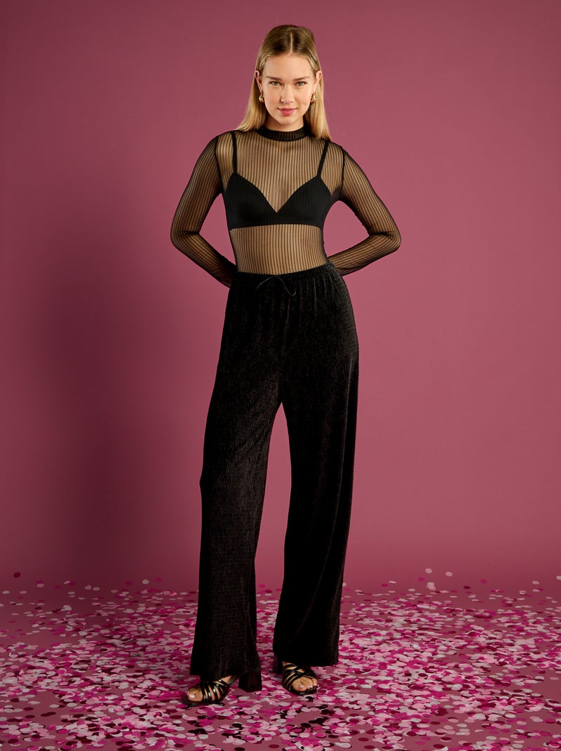Body transparente con espalda descubierta Negro - Kiabi