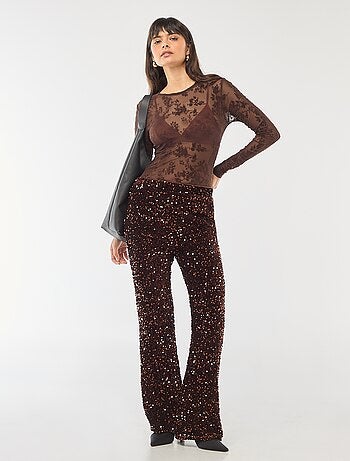 Body transparente con flores de terciopelo