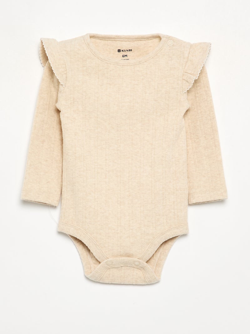 Bodys estampados con cuello volante Gris - Kiabi