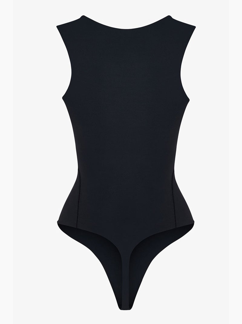 Bodysuit con cuello en u y textura suave penti Negro - Kiabi