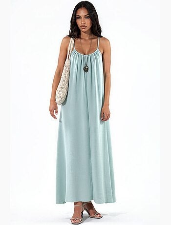 Boho midi dress with u collar hiccup