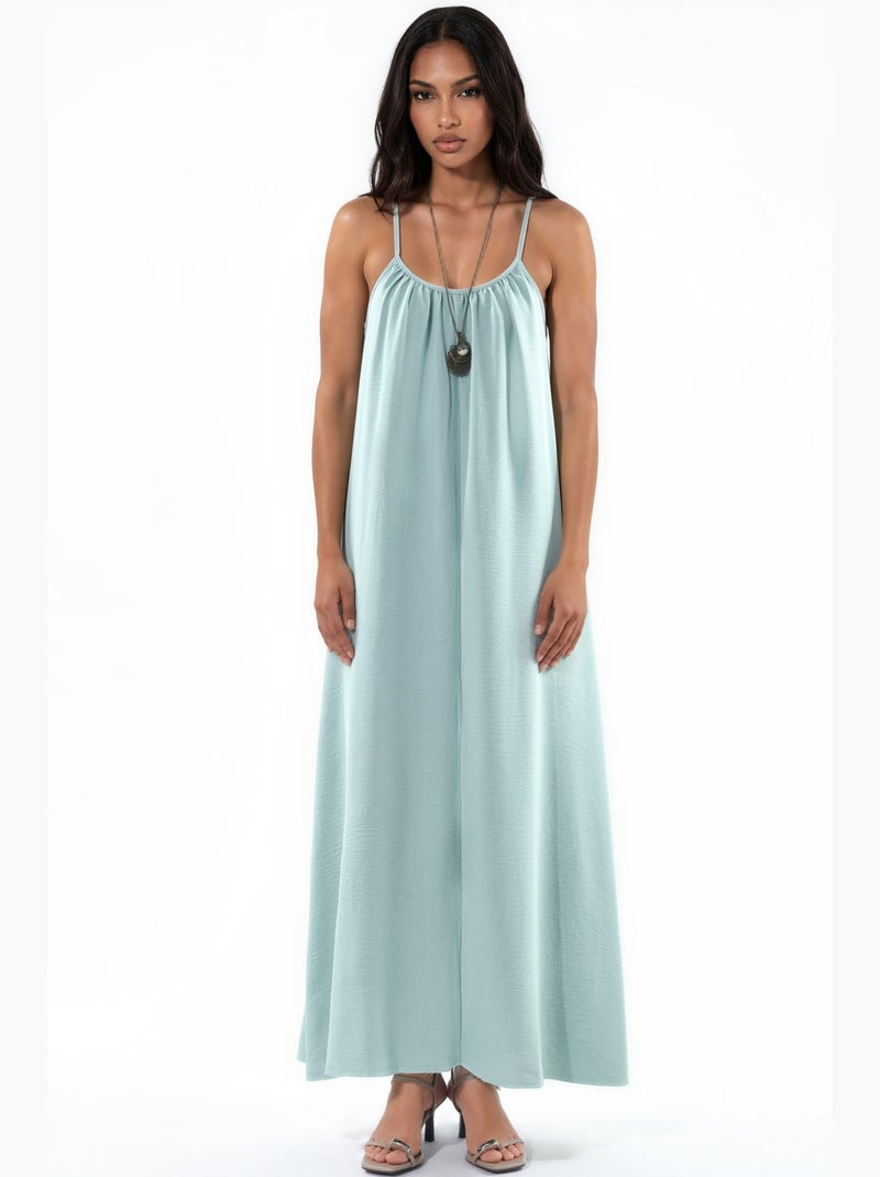 Boho midi dress with u collar hiccup Verde menta - Kiabi