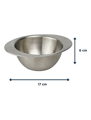 Bol de acero inoxidable 18/10 con asas ergonómicas Thermobaby, formato 17 x 13 x 6 cm