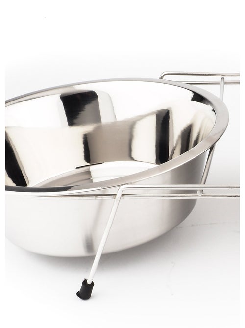 Bol doble de acero inoxidable con soporte - AFIBEL - Kiabi