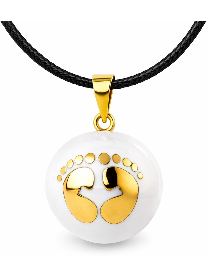 Bola de embarazo, collar blanco con pies dorados | Bola Blanco - Kiabi