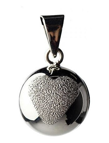 Bola de embarazo collar, corazón con purpurina - Bola