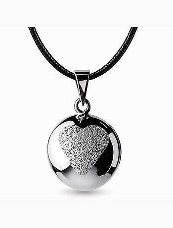 Bola de embarazo collar, corazón con purpurina | Bola