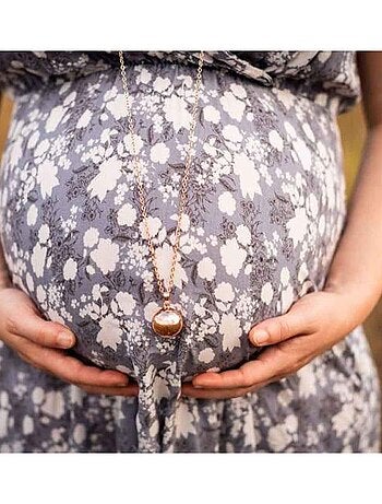 Bola de embarazo collar, estrella de oro rosa - Bola
