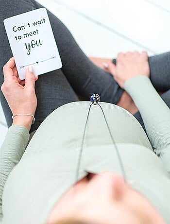 Bola de embarazo collar, perla y hoja | Bola