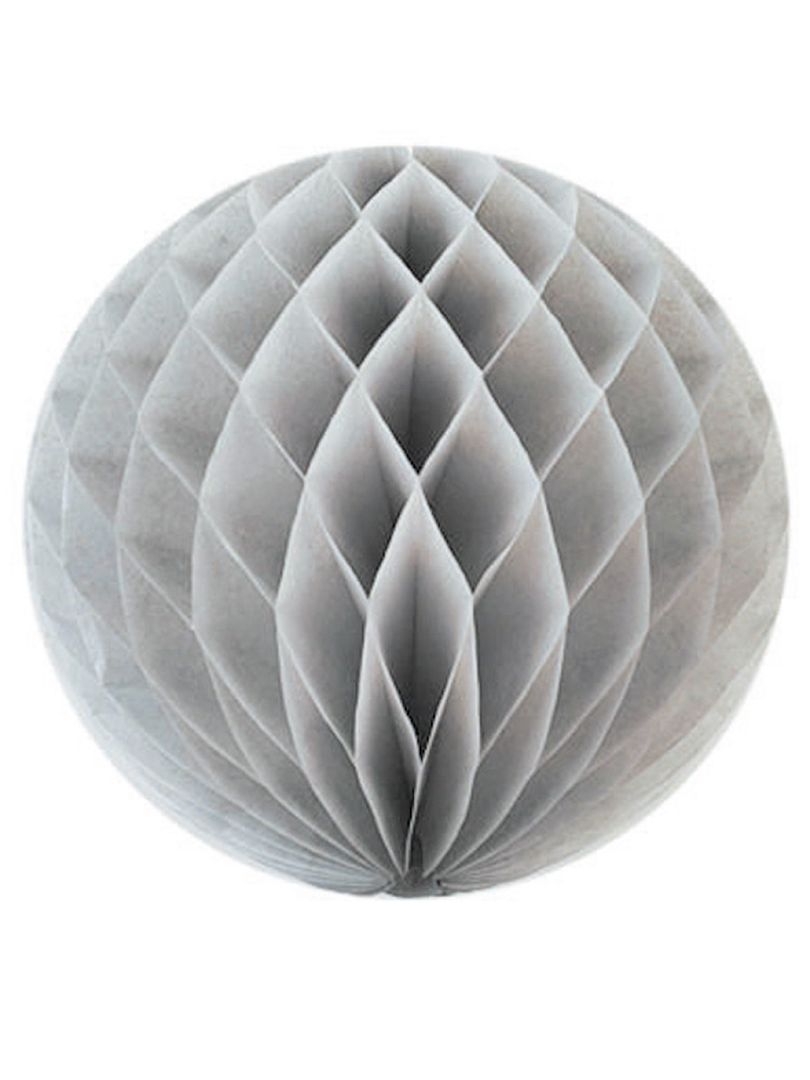 Bola de papel alveolada 20 cm gris - Kiabi