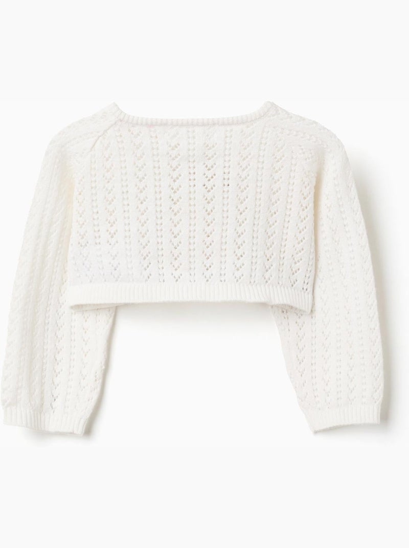 Bolero de punto calado de algodón Beige claro - Kiabi