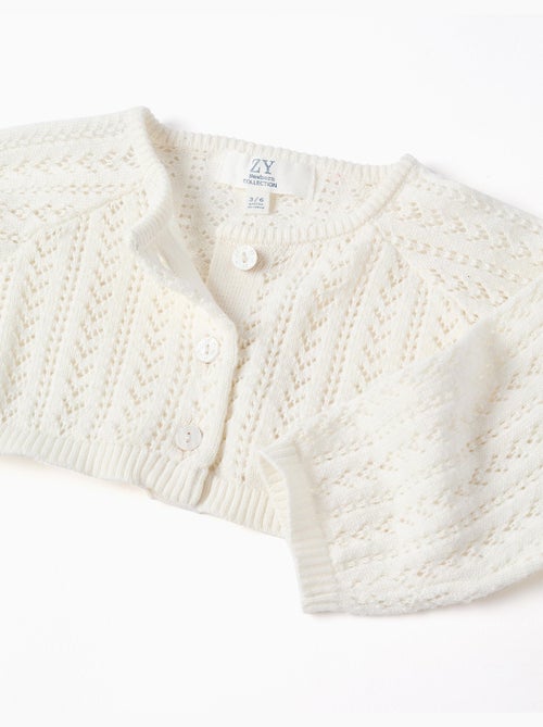 Bolero de punto calado de algodón - Kiabi