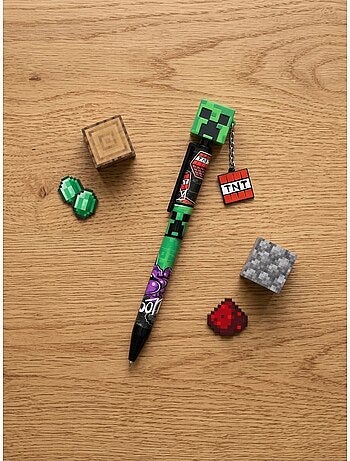 Bolígrafo con figura 3d topper minecraft