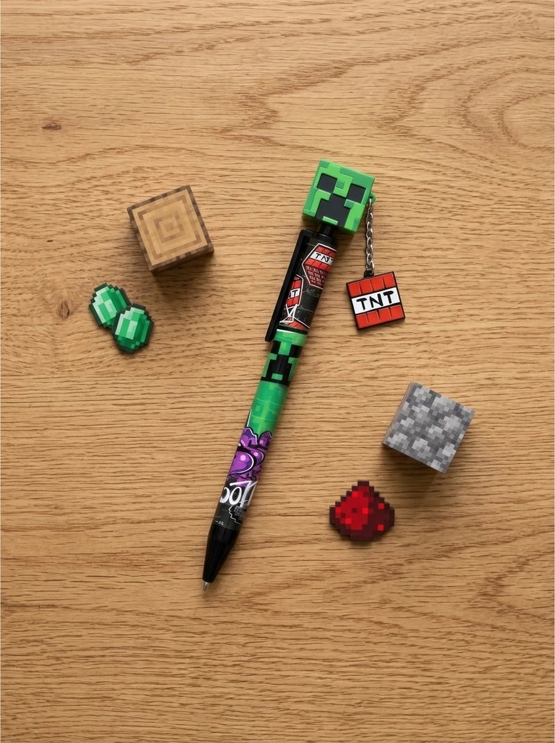 Bolígrafo con figura 3d topper minecraft Multicolor - Kiabi