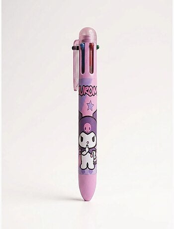 Bolígrafo kuromi 6 colores tinta multicolor clic sanrio